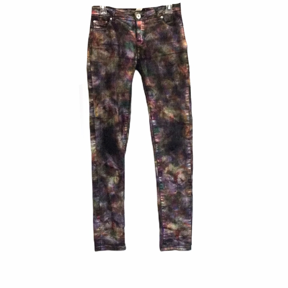 Justice Premium Jeans Rainbow Psychadelic Metallic girls 16